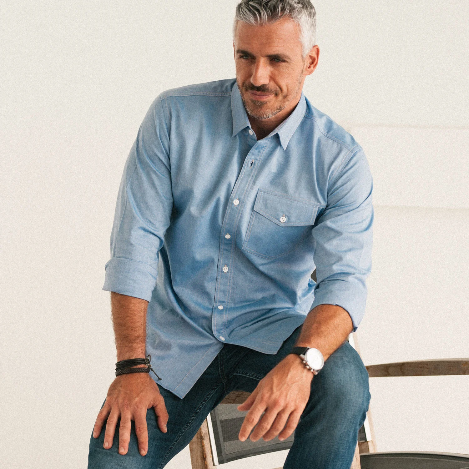 Author Casual Shirt – Classic Blue Oxford - Image 5