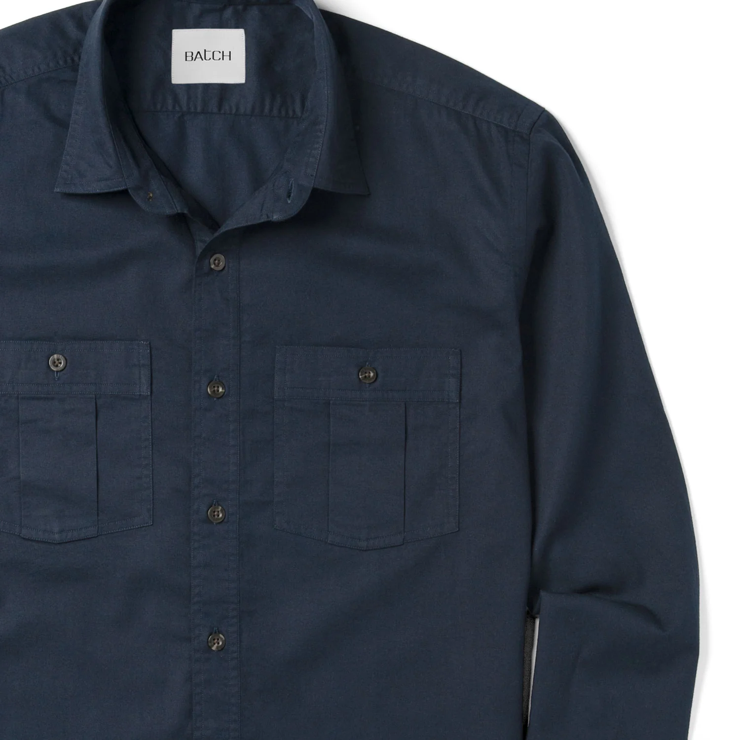 Craftsman Utility Shirt – Navy Blue Cotton Twill - Image 3